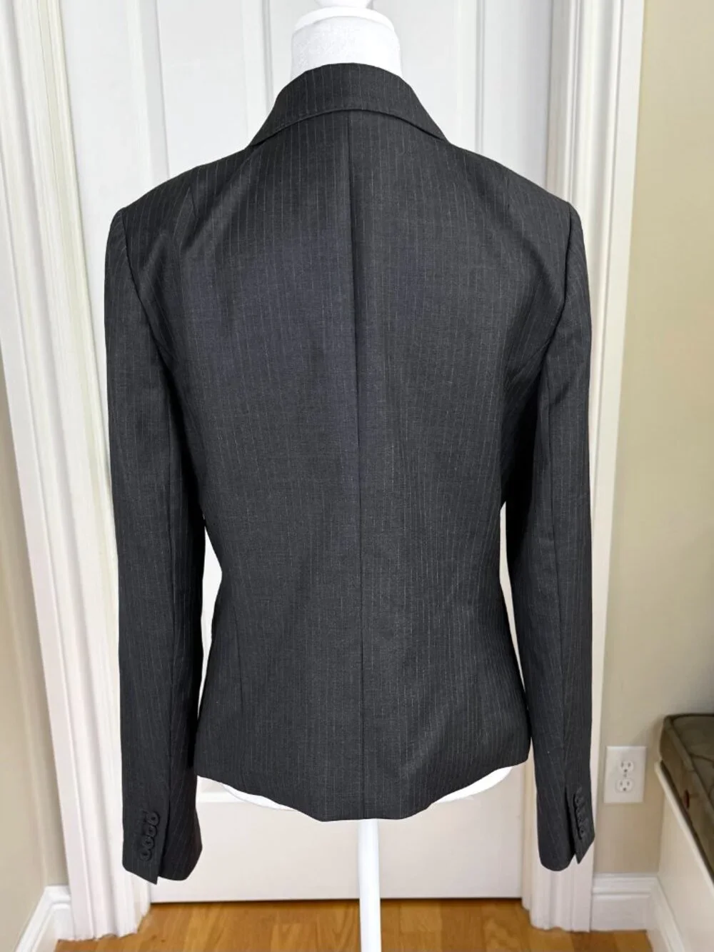 J.Crew Blazer Jacket Gray Pinstripe Wool Single Breasted Tailored Classic (12)